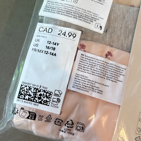 H&M 3 x 5 PACK GIRLS COTTON BOXER BRIEFS - Picture 8 of 8